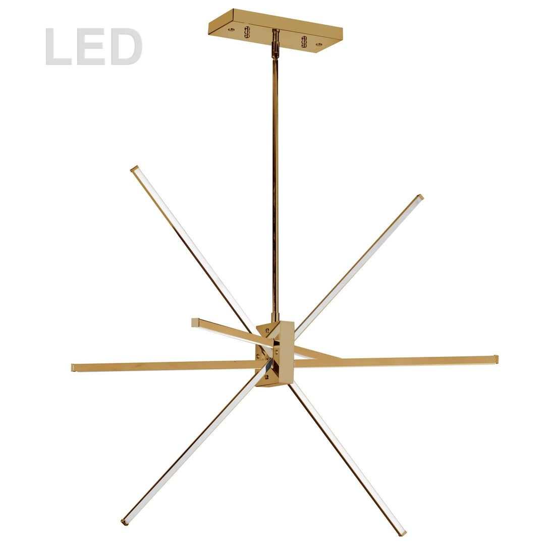 Pendant - Aged Brass - LED 3000K 45W 3000 Lumens Dimmable - L30'' x W21'' x H21'' - Rod:20"+11"+ 8" - Sparkle Light