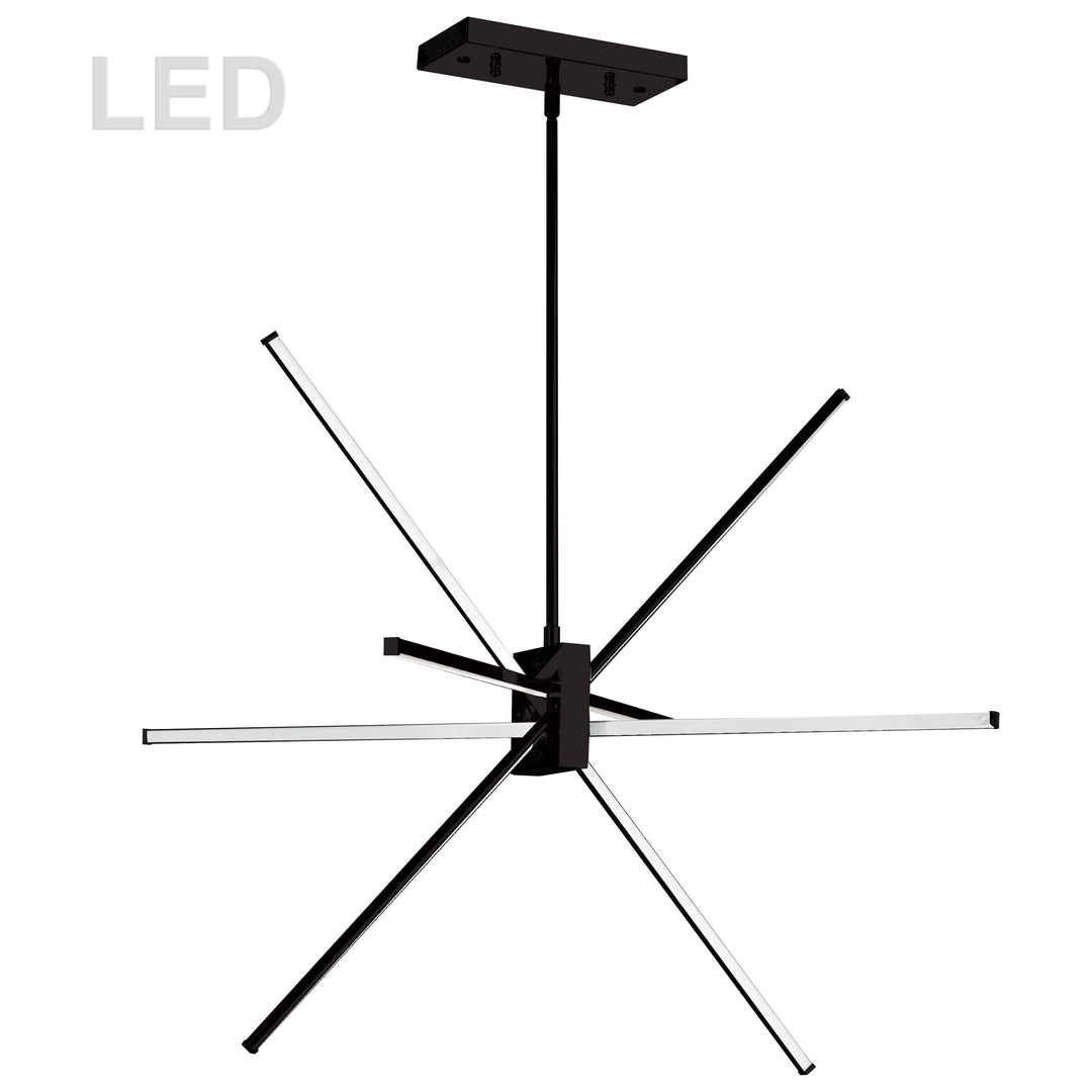 4 x LED 11.5Watt, 3000K, 3000Lmn, Dimmable, Contemporary Chandelier, Black, Size: L30'' x W21'' x H21'', Damp Location, 12Lbs. - Sparkle Light