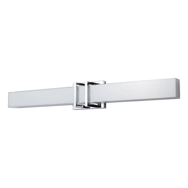 Chrome with milk white glass bath bar, by Maple, for bathroom