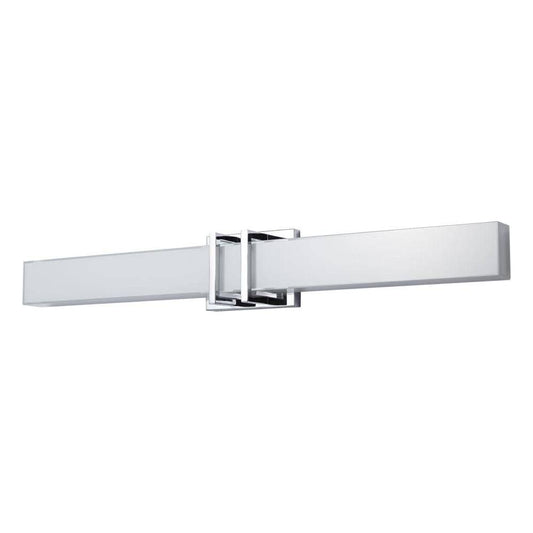 Chrome with milk white glass bath bar, by Maple, for bathroom