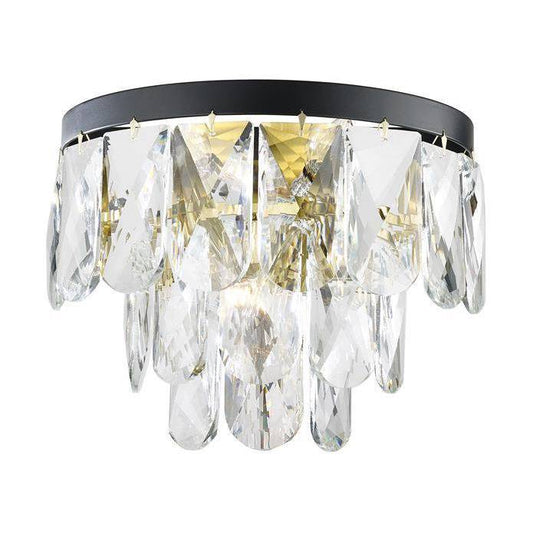 Gold+black finish with crysta wall sconce, by Maple, for hallway or living room