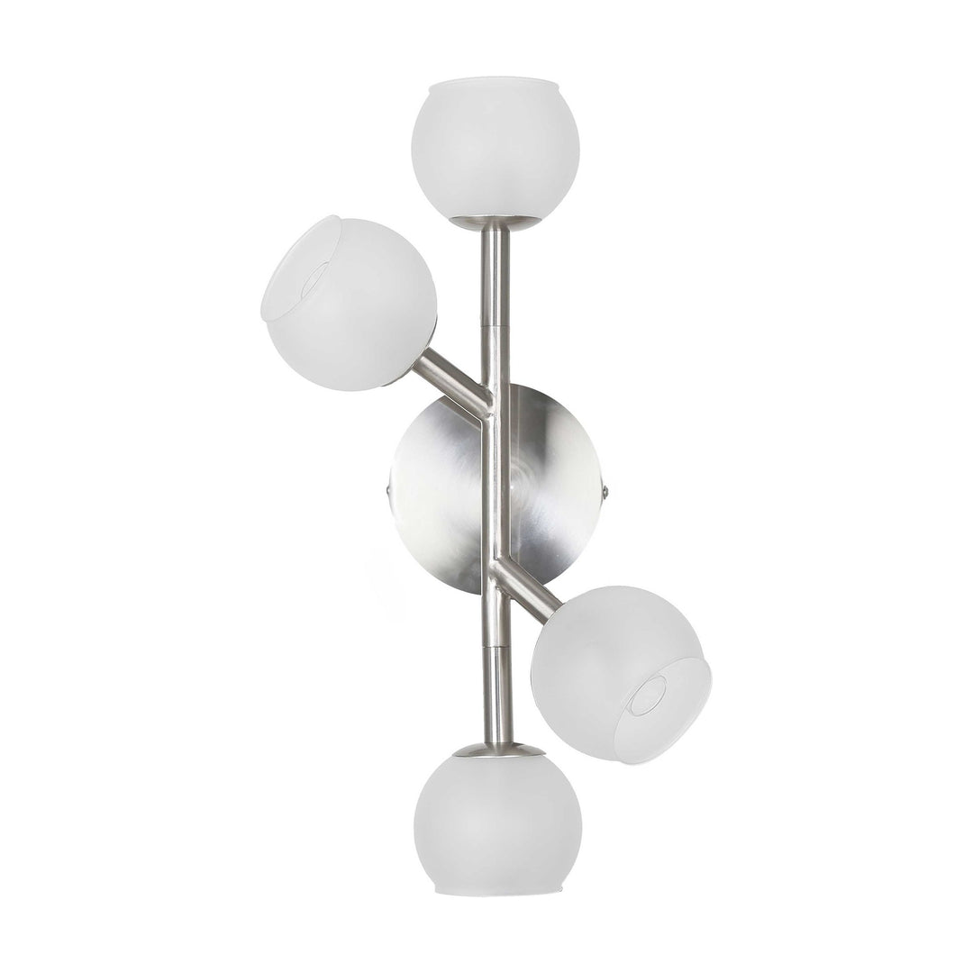 4 x G9 Bulbs - Wall Light - Satin Chrome/Frosted Glass - L9.5'' x W6.25'' x H17'' - Sparkle Light